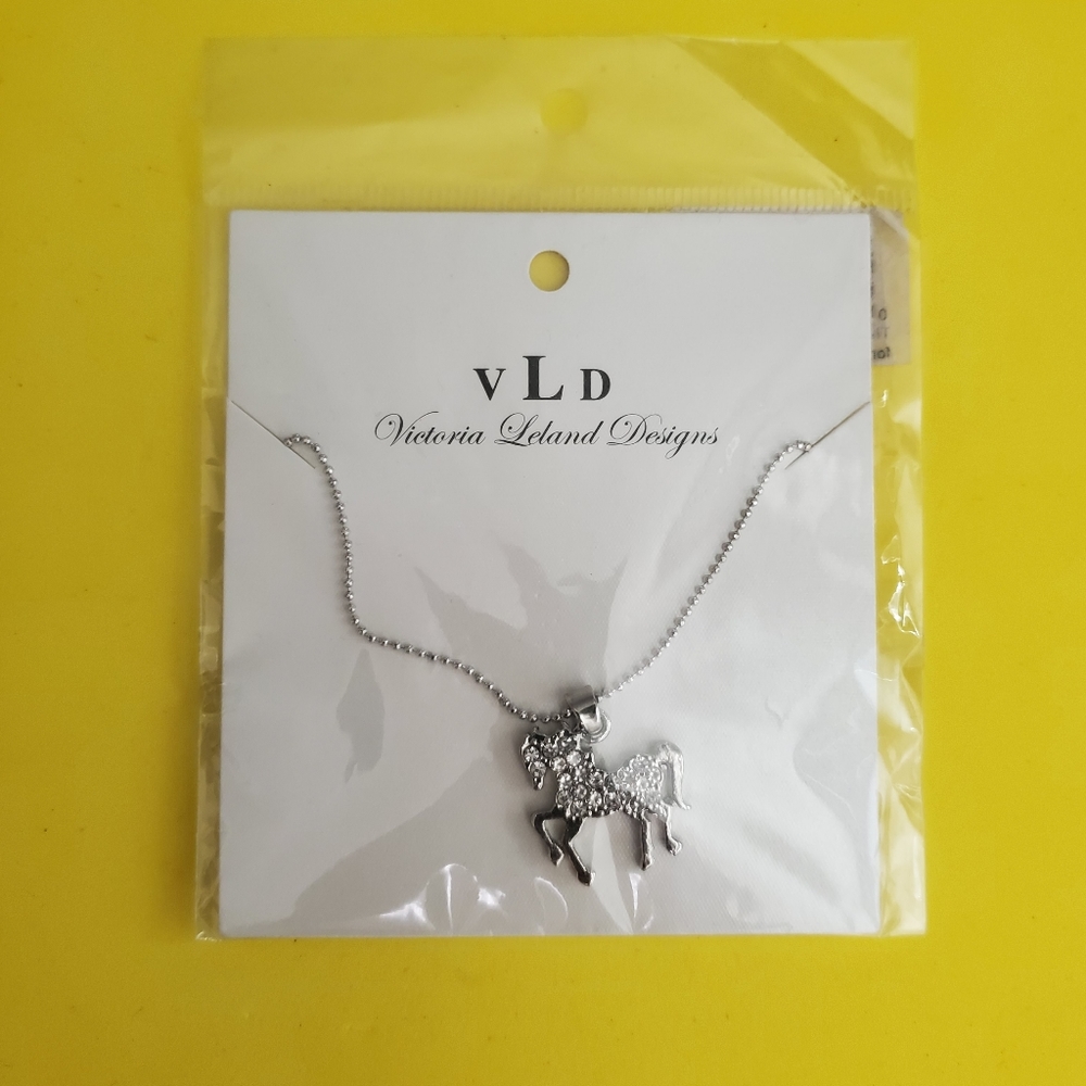 New Victoria Leland Rhinestone Horse Necklace